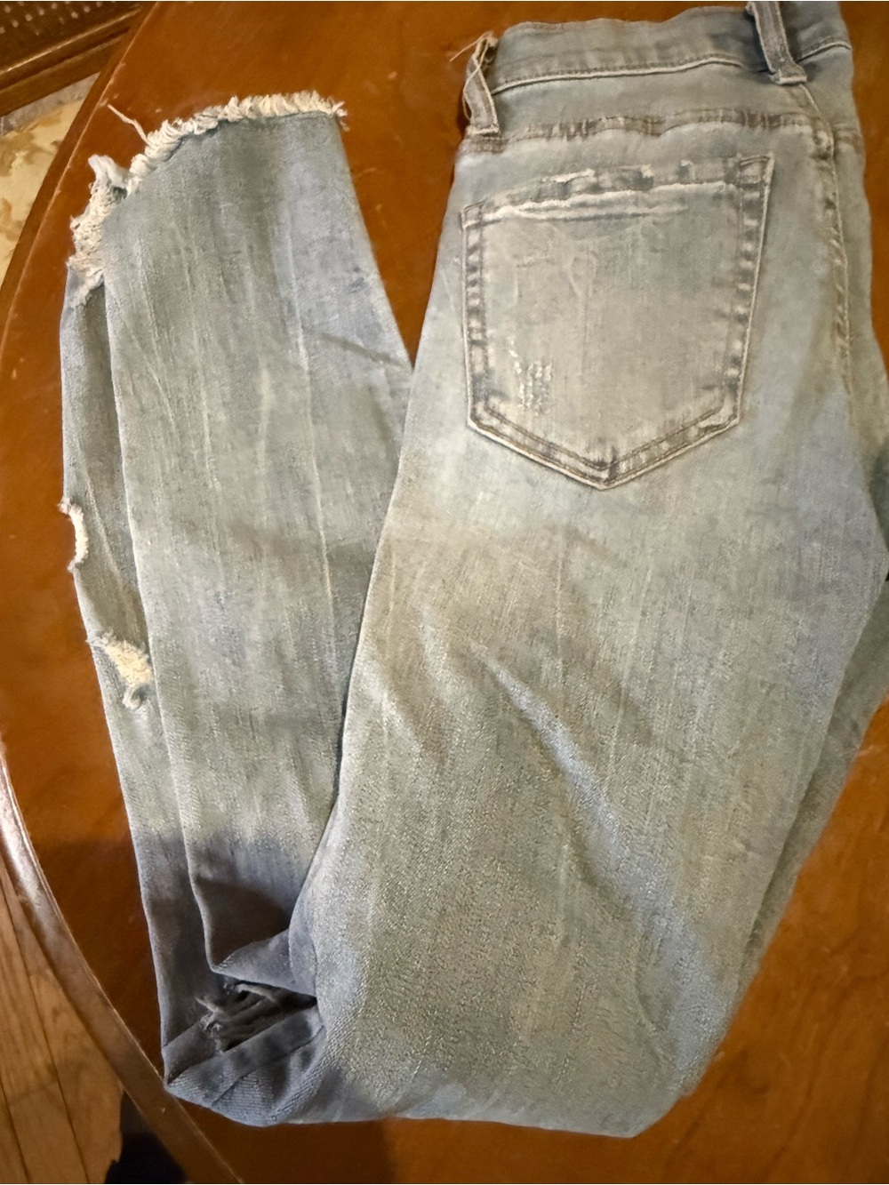 aerie Light Wash Distressed Skinny Jeans size 000